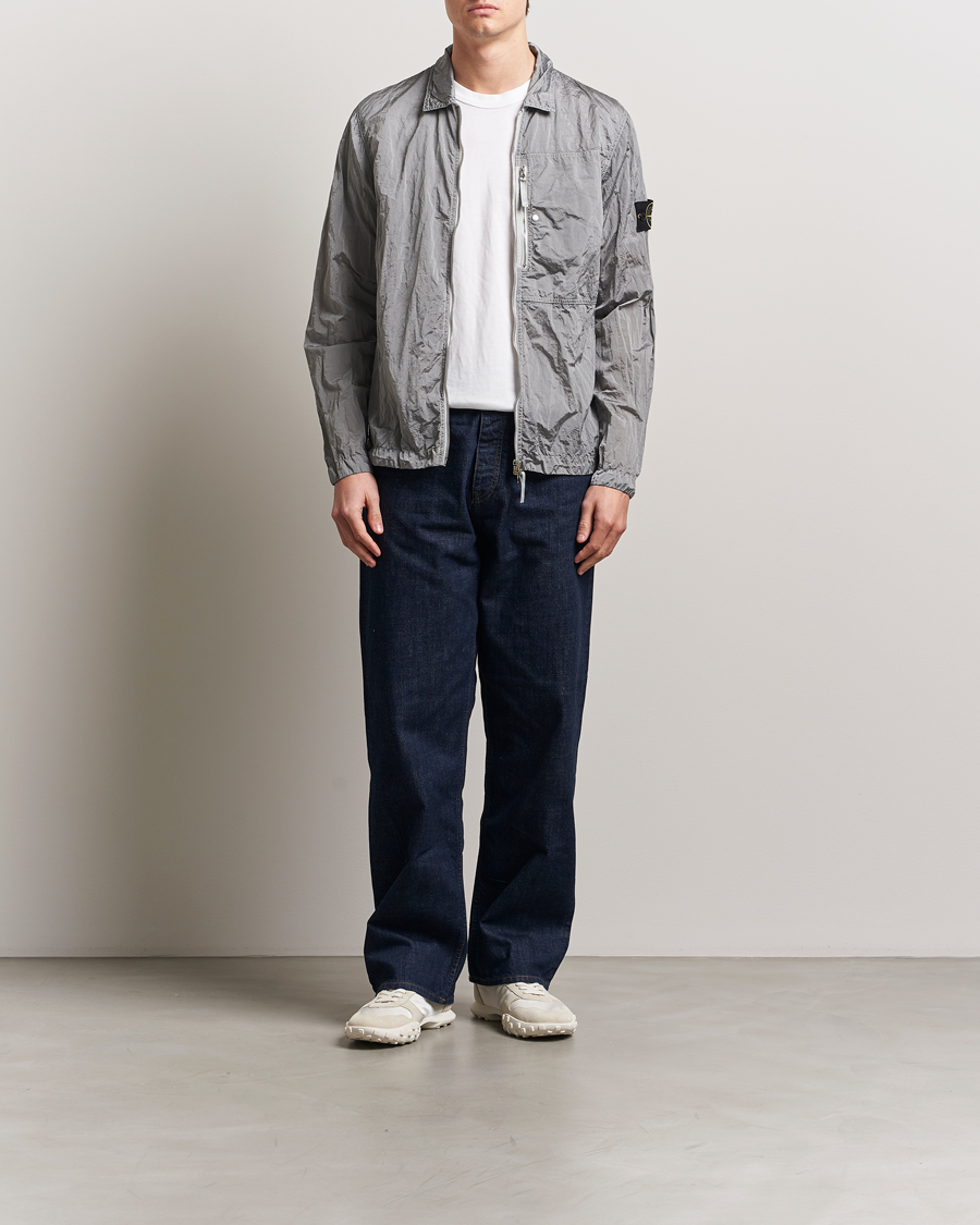 Men | Shirts | Stone Island | Nylon Metal Zip Overshirt Pearl Grey