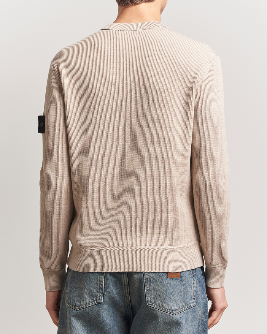 Men | Sweaters & Knitwear | Stone Island | Ribbed Soft Organic Cotton Crewneck Desert