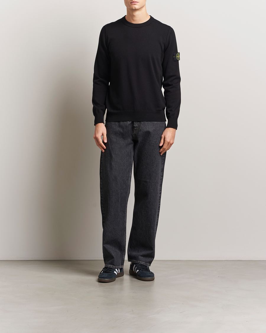 Men | Sweaters & Knitwear | Stone Island | Soft Organic Cotton Crew Neck Black
