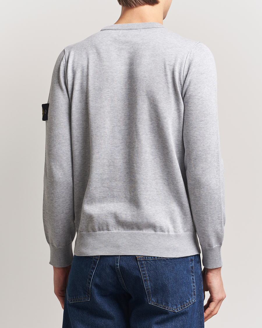 Men | Sweaters & Knitwear | Stone Island | Soft Organic Cotton Crew Neck Melange Pearl Grey