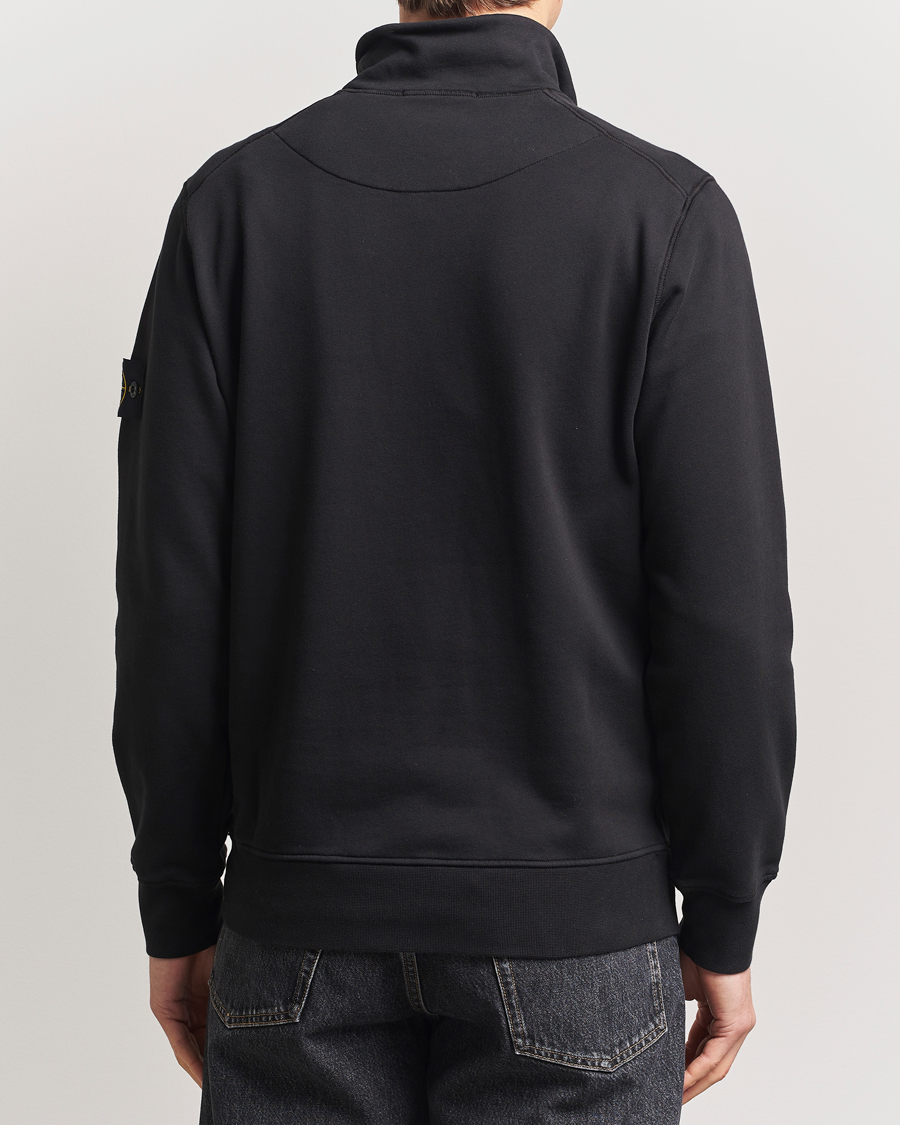 Men | Sweaters & Knitwear | Stone Island | Garment Dyed Fleece Half Zip Black