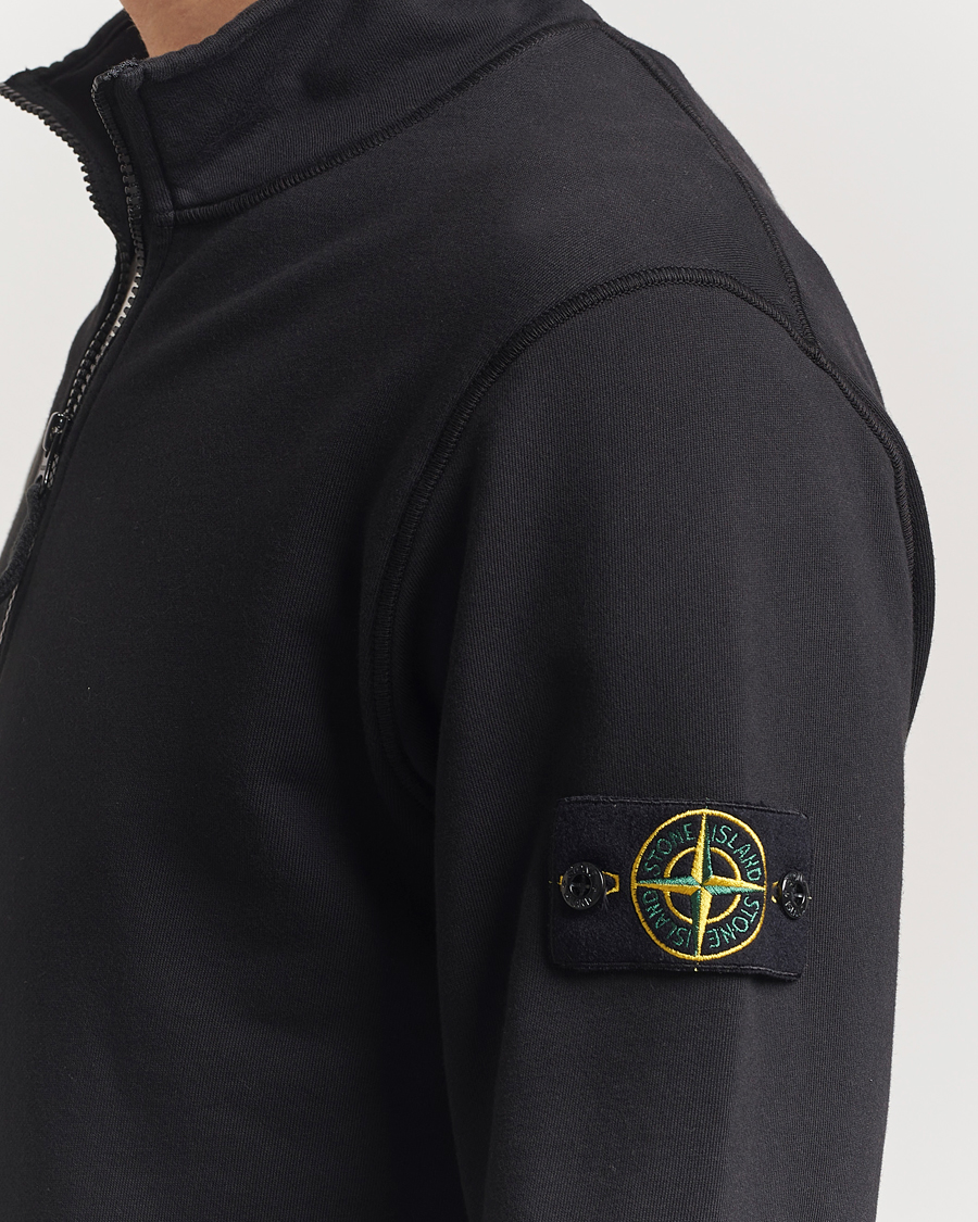 Men | Sweaters & Knitwear | Stone Island | Garment Dyed Fleece Half Zip Black