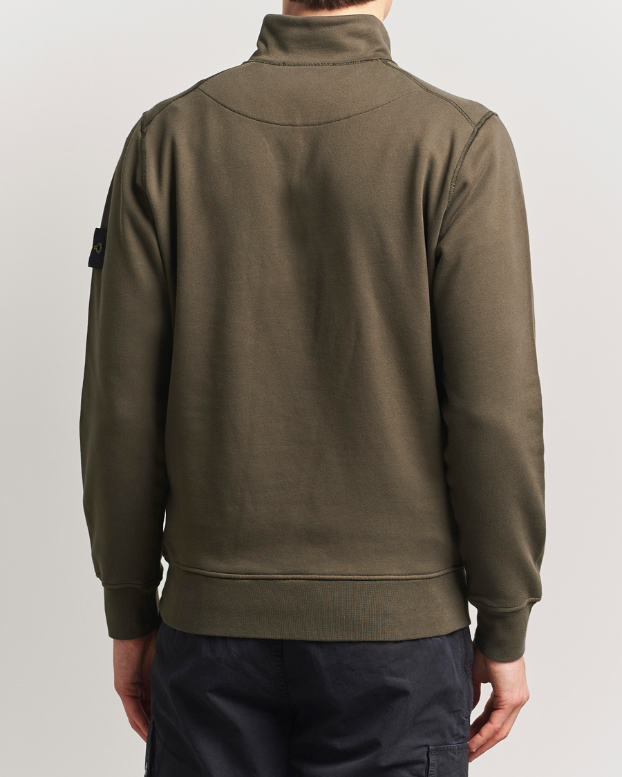 Men | Sweaters & Knitwear | Stone Island | Garment Dyed Fleece Half Zip Military Green