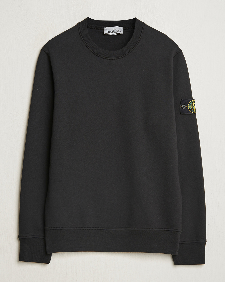 Men | Sweaters & Knitwear | Stone Island | Garment Dyed Fleece Sweatshirt Black
