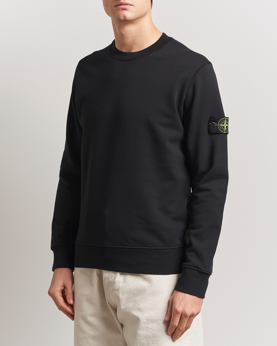Men | Sweaters & Knitwear | Stone Island | Garment Dyed Fleece Sweatshirt Black