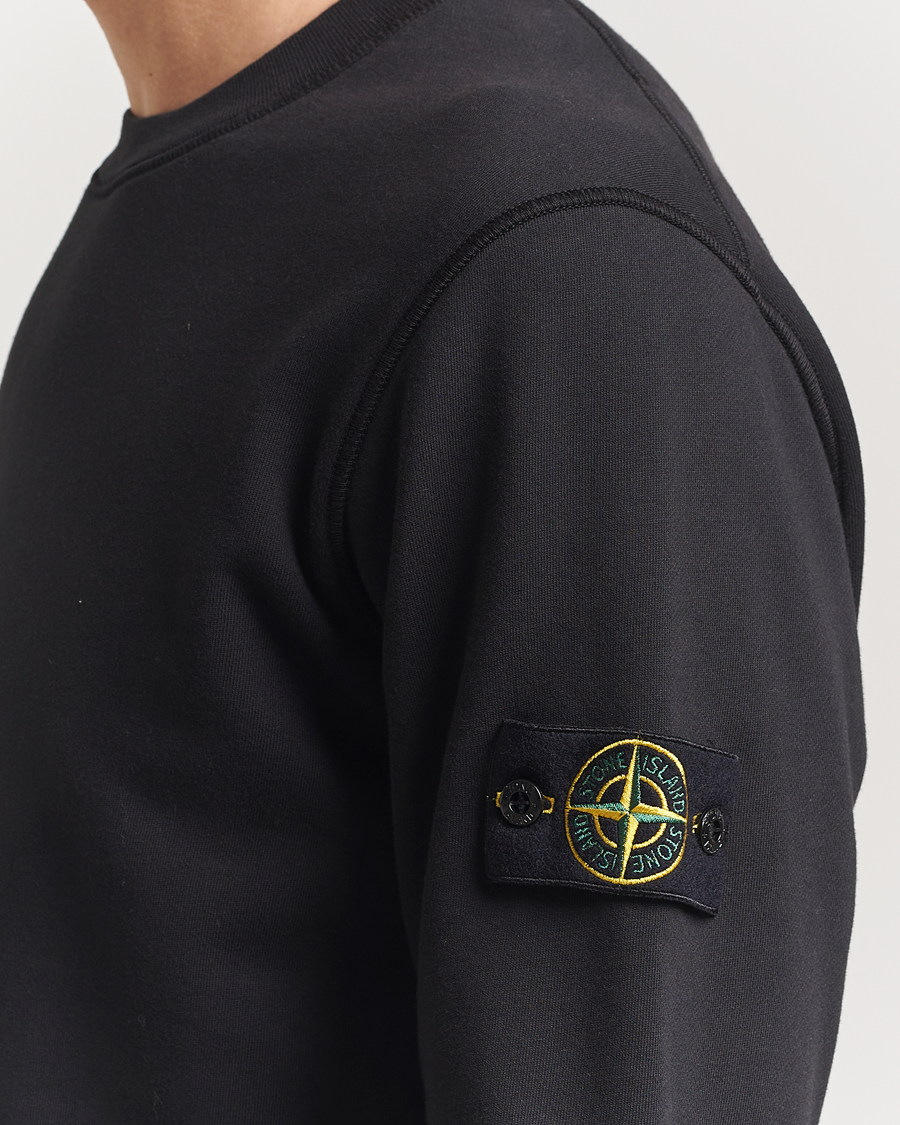 Men | Sweaters & Knitwear | Stone Island | Garment Dyed Fleece Sweatshirt Black