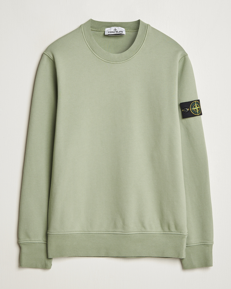 Men | Sweaters & Knitwear | Stone Island | Garment Dyed Fleece Sweatshirt Sage