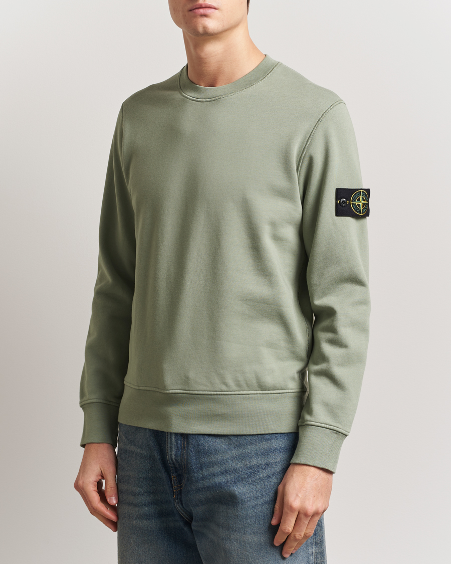 Men | Sweaters & Knitwear | Stone Island | Garment Dyed Fleece Sweatshirt Sage