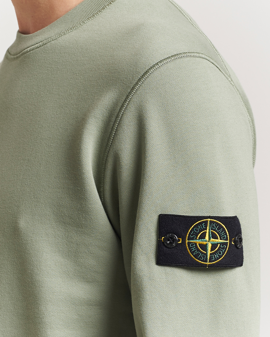 Men | Sweaters & Knitwear | Stone Island | Garment Dyed Fleece Sweatshirt Sage