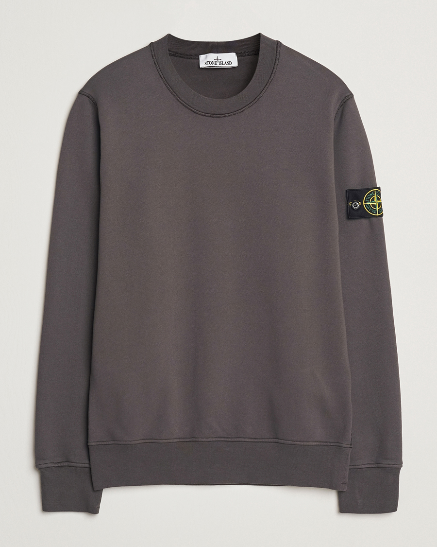 Men | Sweaters & Knitwear | Stone Island | Garment Dyed Fleece Sweatshirt Charcoal