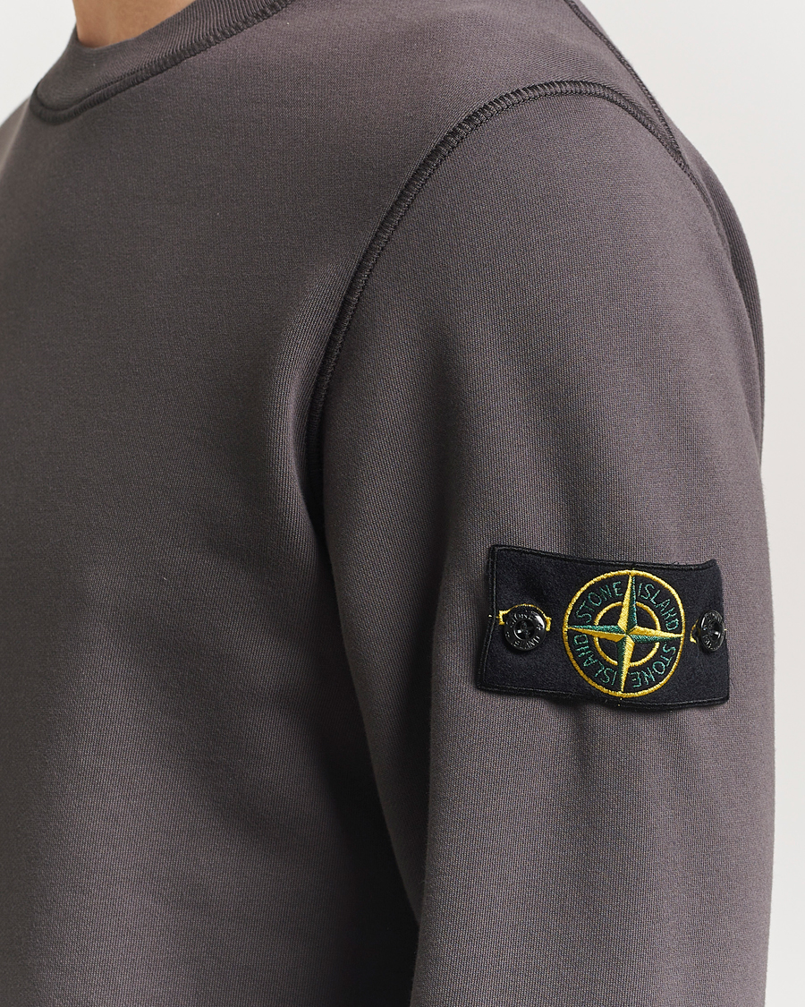 Men | Sweaters & Knitwear | Stone Island | Garment Dyed Fleece Sweatshirt Charcoal