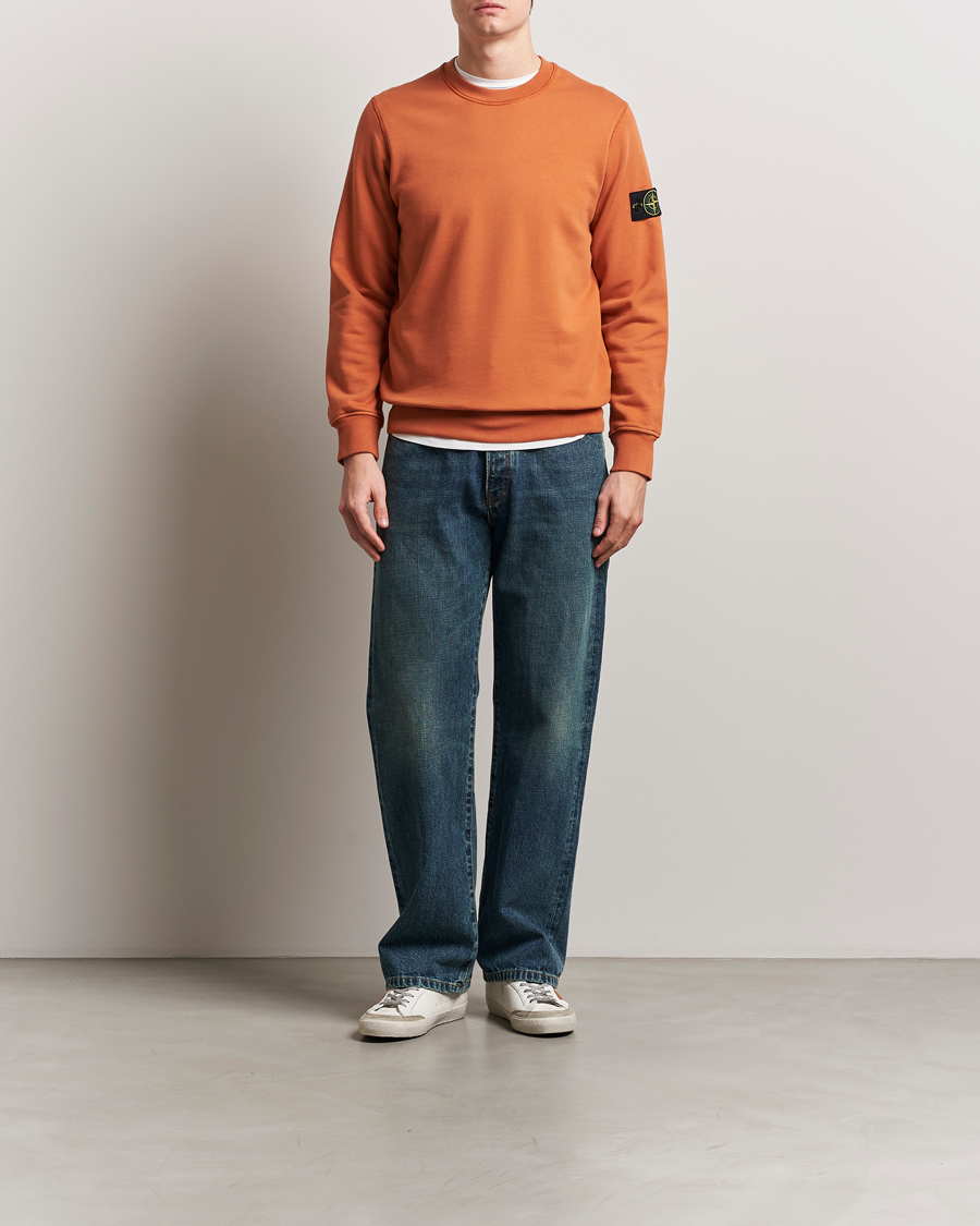 Men | Sweaters & Knitwear | Stone Island | Garment Dyed Fleece Sweatshirt Sienna