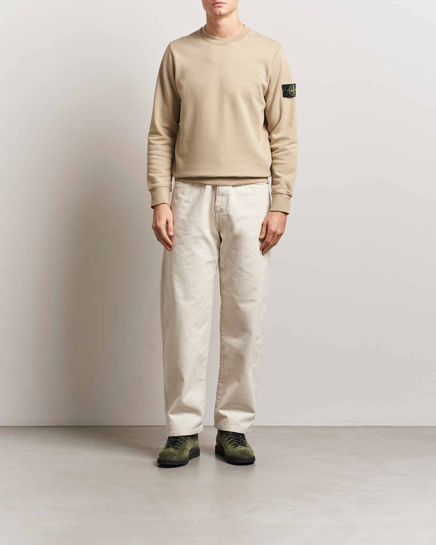 Men | Sweaters & Knitwear | Stone Island | Garment Dyed Fleece Sweatshirt Desert