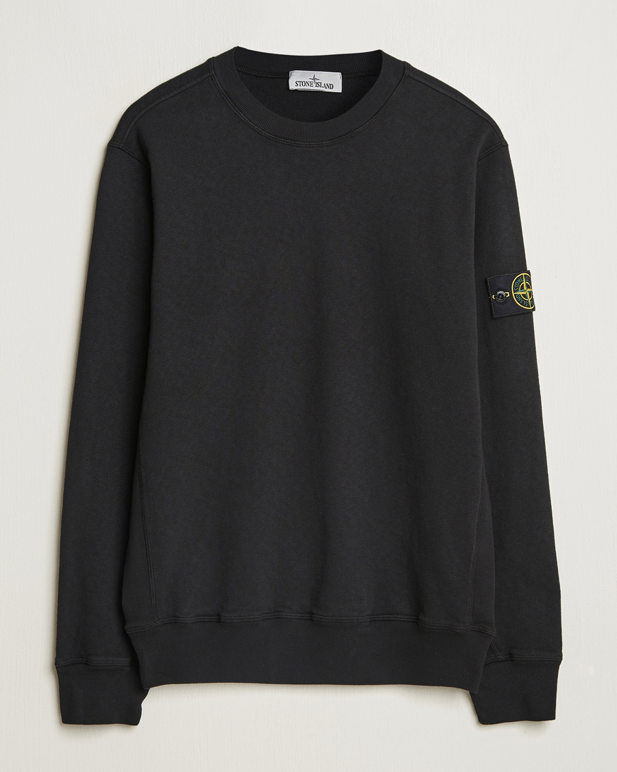 Men | Sweaters & Knitwear | Stone Island | Old Dyed Cotton Sweatshirt Black
