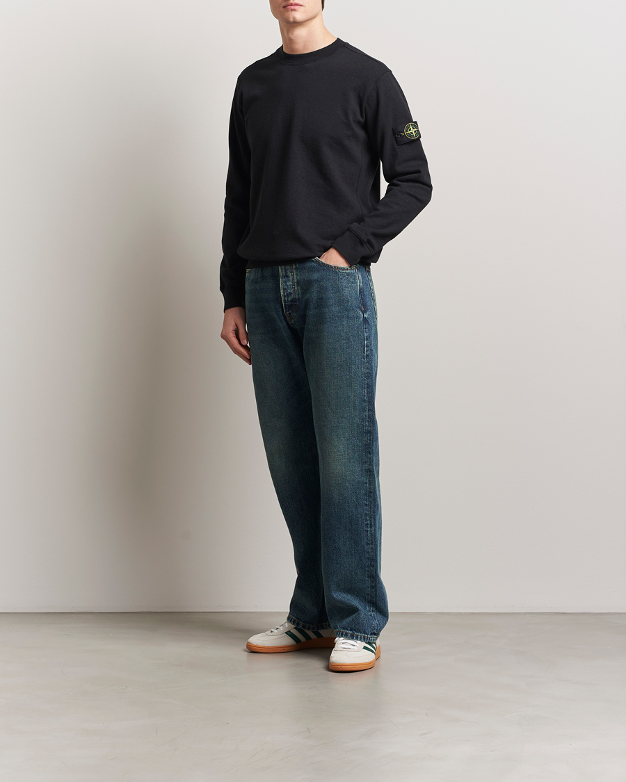 Men | Sweaters & Knitwear | Stone Island | Old Dyed Cotton Sweatshirt Black