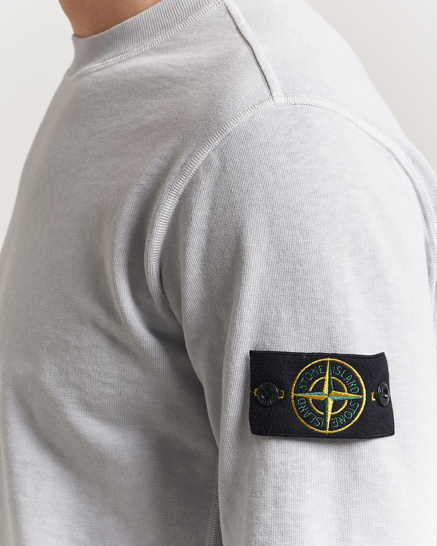 Men | Sweaters & Knitwear | Stone Island | Old Dyed Cotton Sweatshirt Pearl Grey