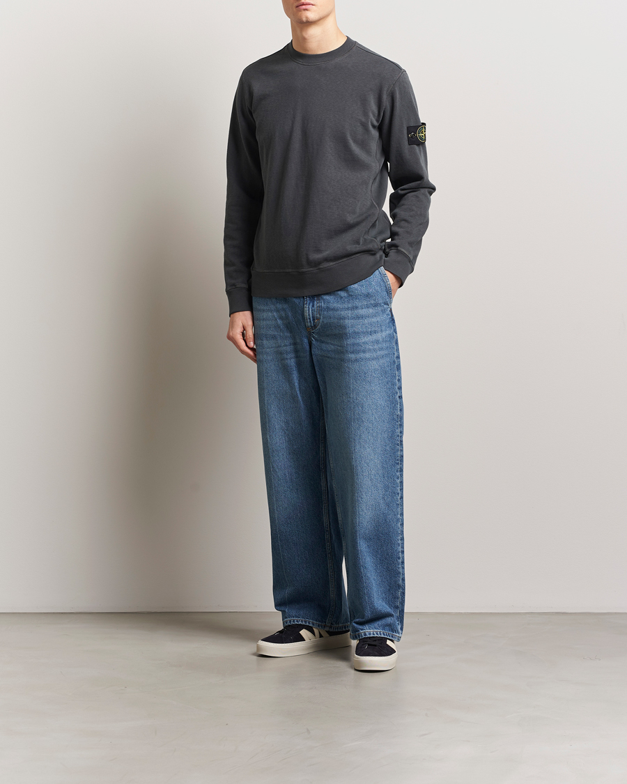 Men | Sweaters & Knitwear | Stone Island | Old Dyed Cotton Sweatshirt Charcoal