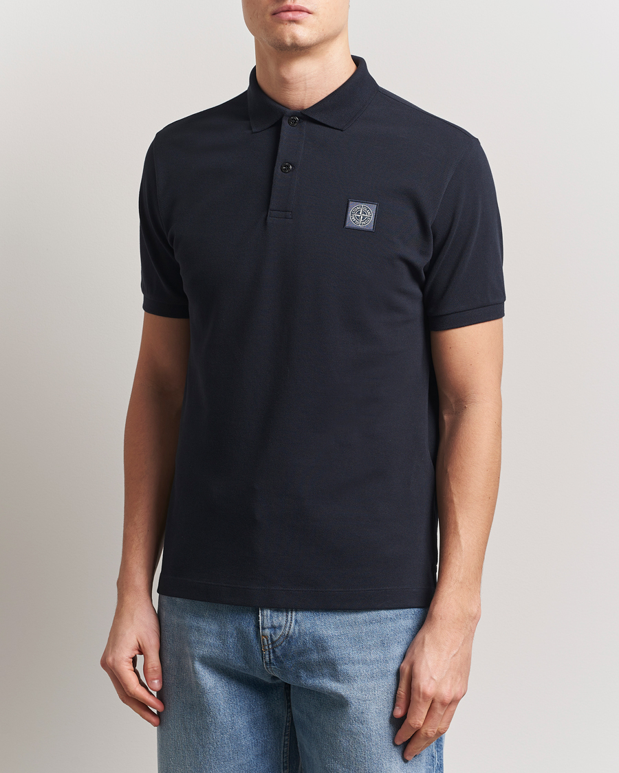 Men | Polo Shirts | Stone Island | Organic Cotton Pique Polo Navy Blue