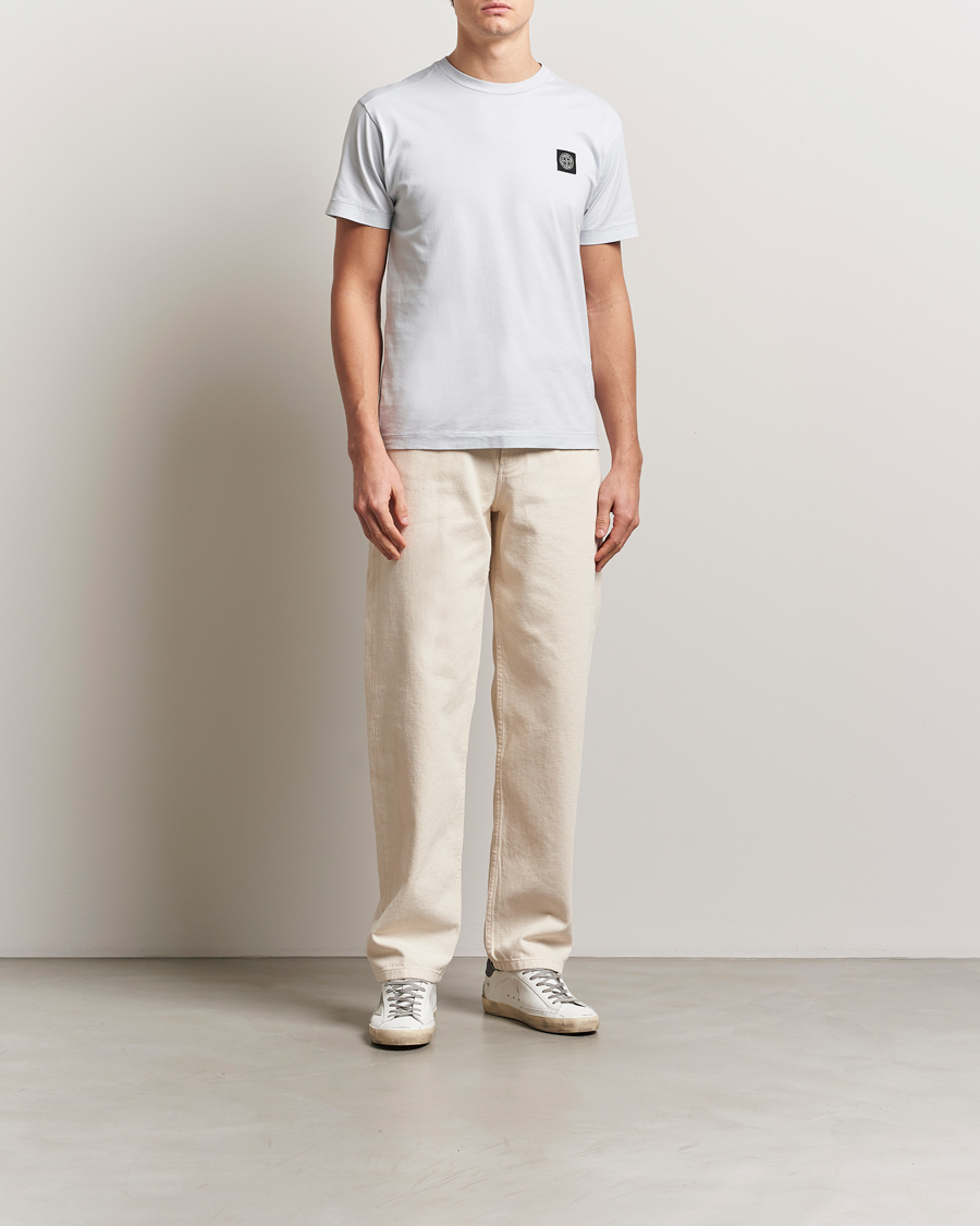Men | T-Shirts | Stone Island | Garment Dyed Cotton Jersey T-Shirt Sky Blue