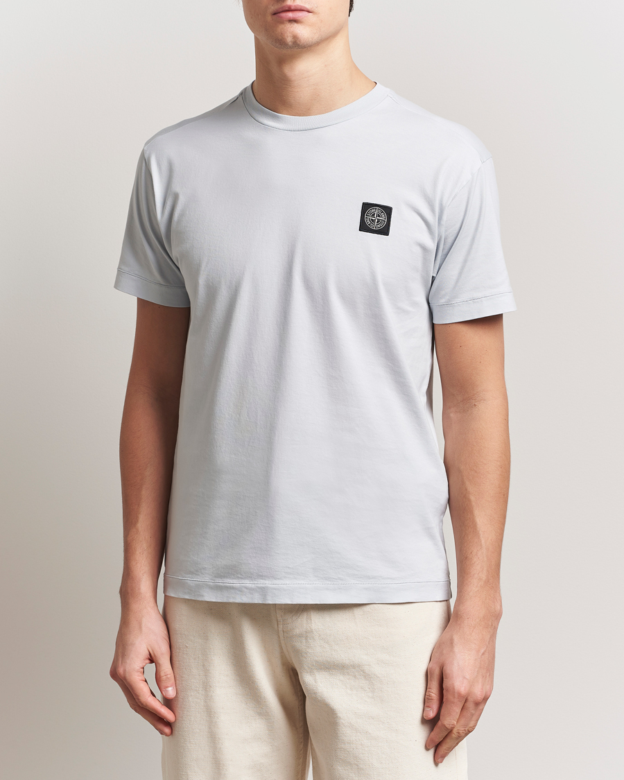 Men | T-Shirts | Stone Island | Garment Dyed Cotton Jersey T-Shirt Sky Blue