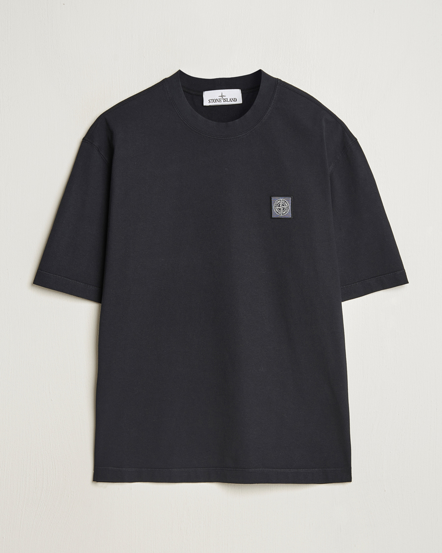 Men | T-Shirts | Stone Island | Combed Organic Cotton T-Shirt Black