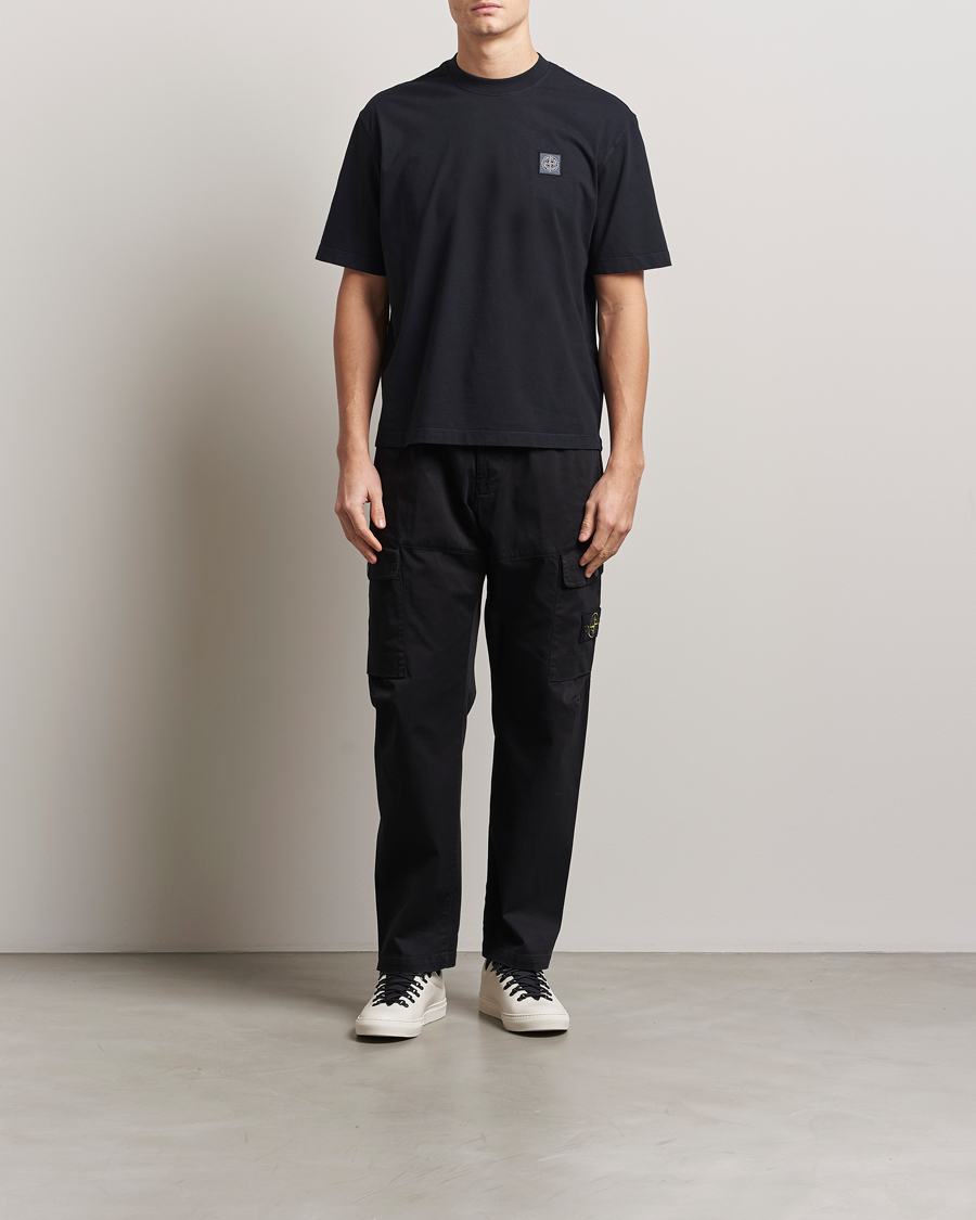 Men | T-Shirts | Stone Island | Combed Organic Cotton T-Shirt Black