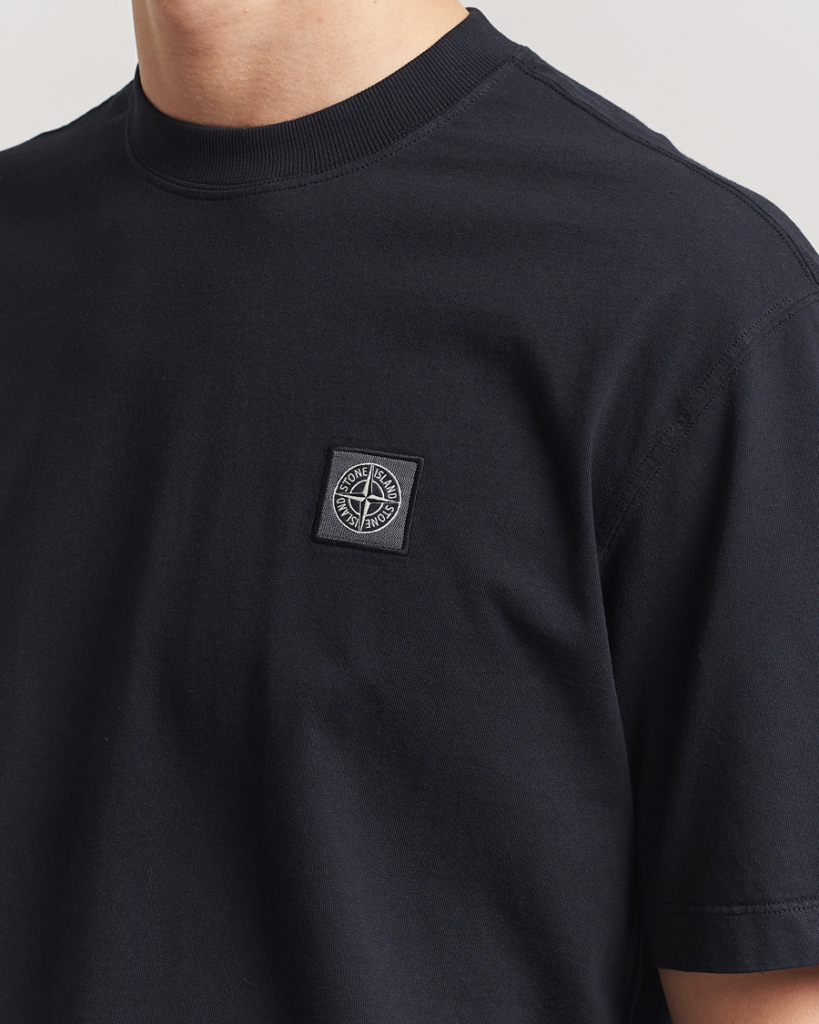 Men | T-Shirts | Stone Island | Combed Organic Cotton T-Shirt Black