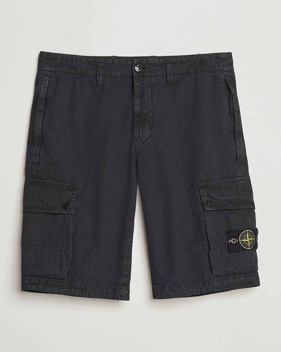 Men | Shorts | Stone Island | Brushed Cotton Canvas Cargo Shorts Black