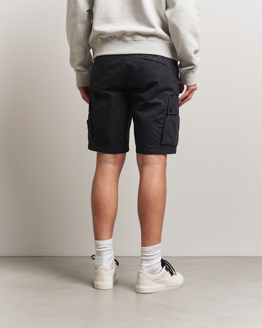 Men | Shorts | Stone Island | Brushed Cotton Canvas Cargo Shorts Black