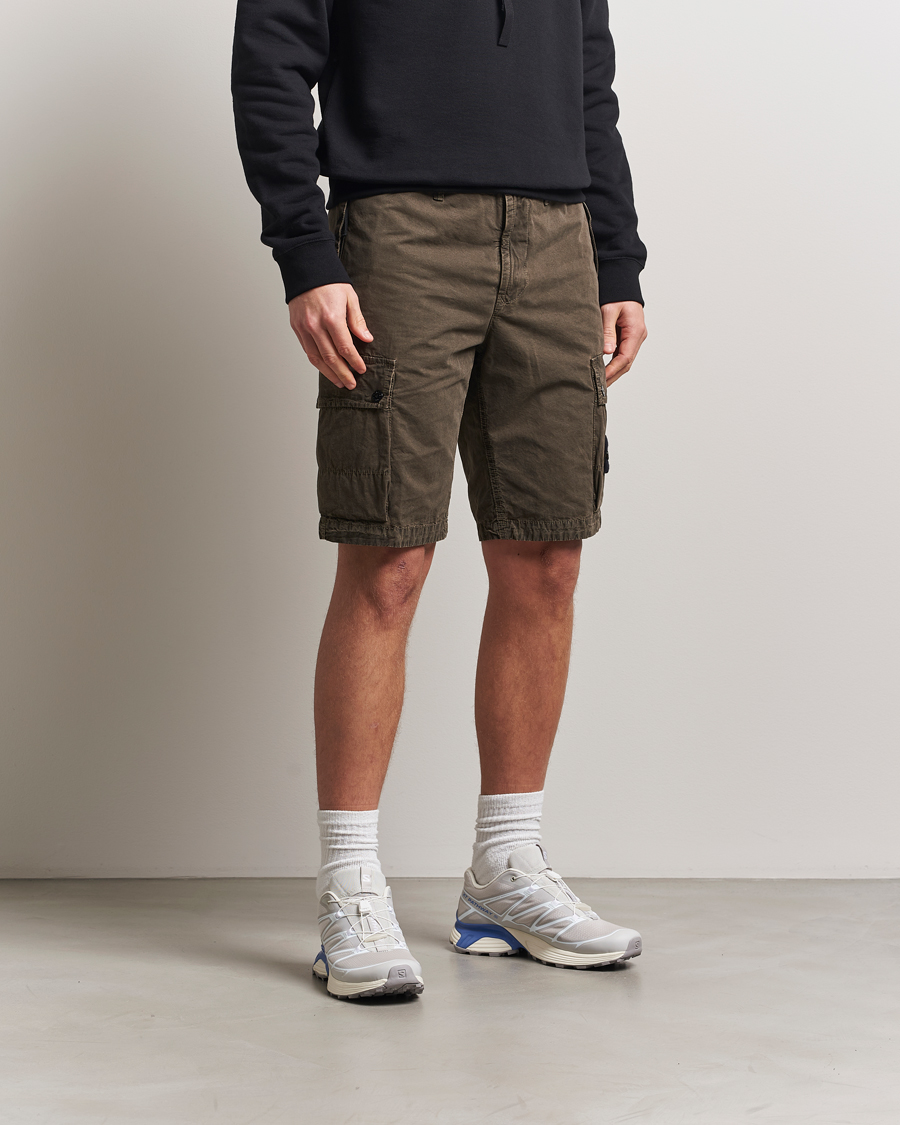 Men | Shorts | Stone Island | Brushed Cotton Canvas Cargo Shorts Military Green