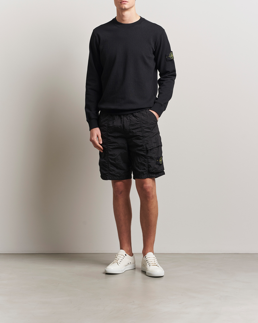 Men | Shorts | Stone Island | Nylon Metal Drawstring Cargo Shorts Black