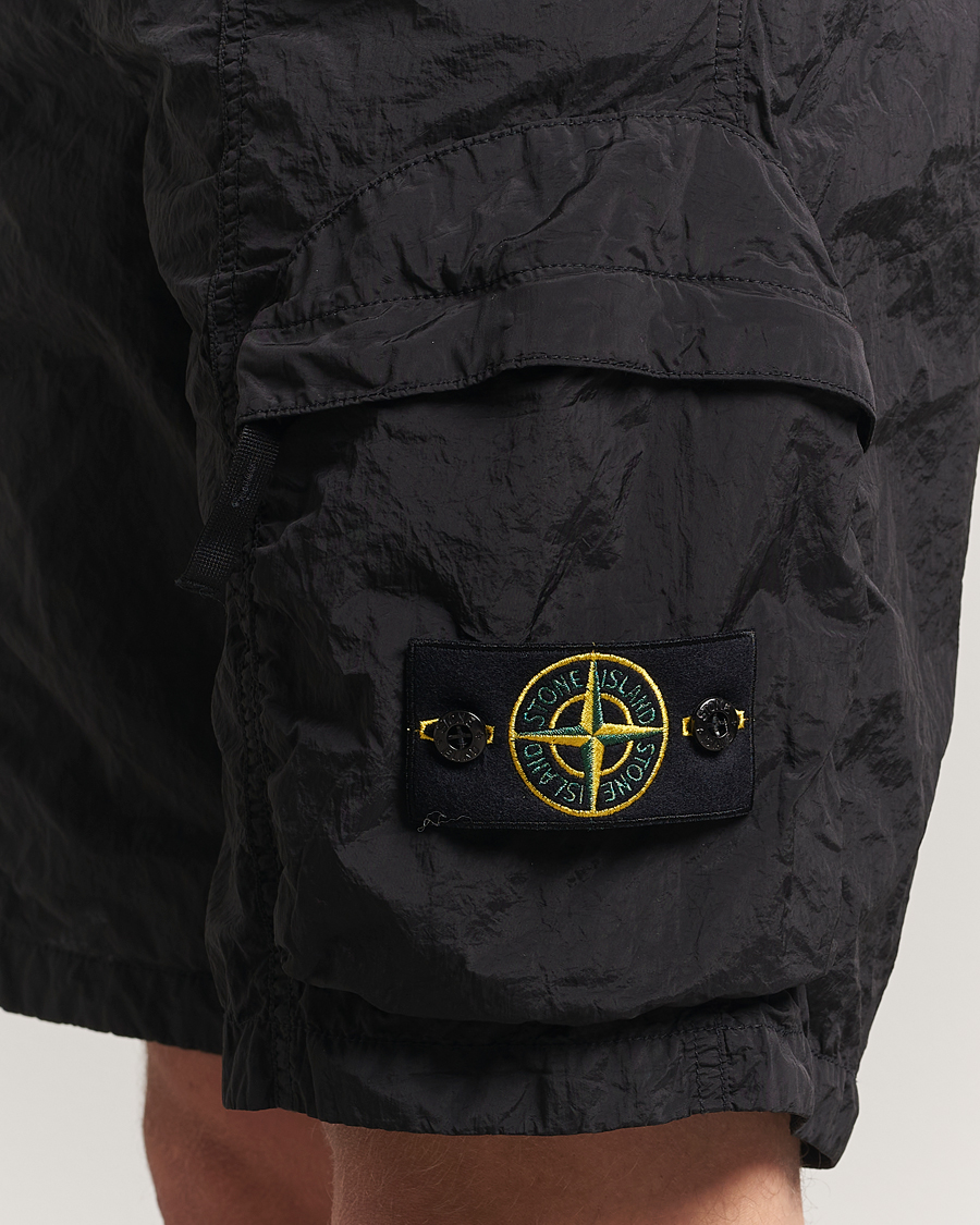 Men | Shorts | Stone Island | Nylon Metal Drawstring Cargo Shorts Black