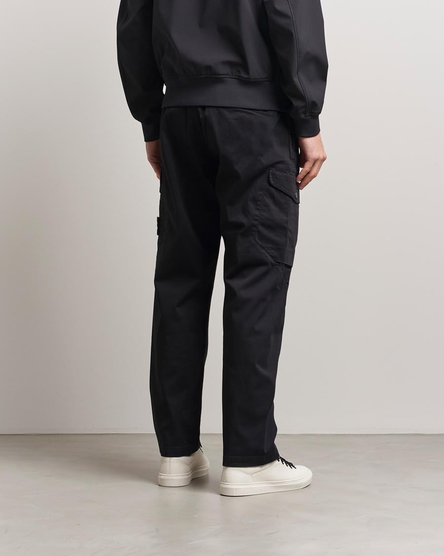 Men | Trousers | Stone Island | Regular Fit Cotton Stretch Cargo Pants Black