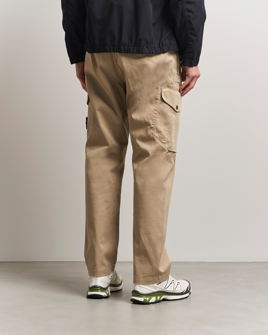 Men | Trousers | Stone Island | Regular Fit Cotton Stretch Cargo Pants Biscuit