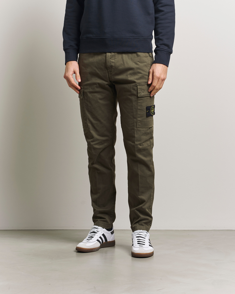 Men | Trousers | Stone Island | Stretch Twill Cargo Pants Military Green