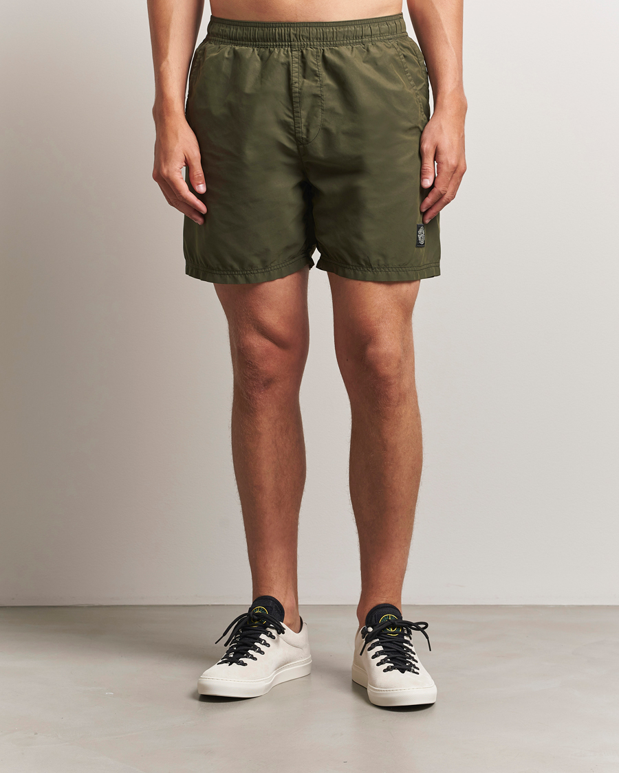 Men | Swimwear | Stone Island | Brushed Nylon Swimshorts Military Green