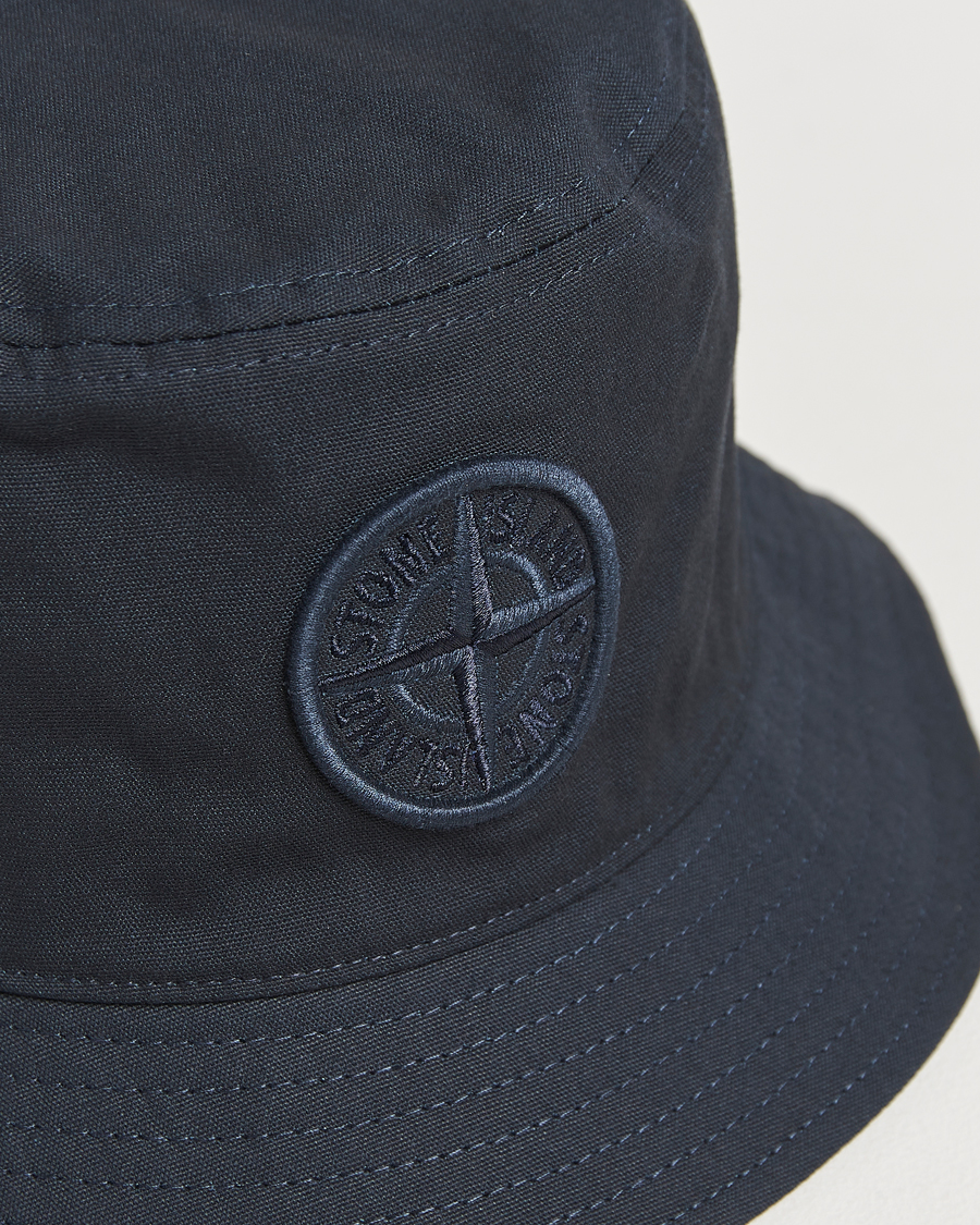 Men | Stone Island Logo Bucket Hat Navy Blue | Stone Island | Logo Bucket Hat Navy Blue