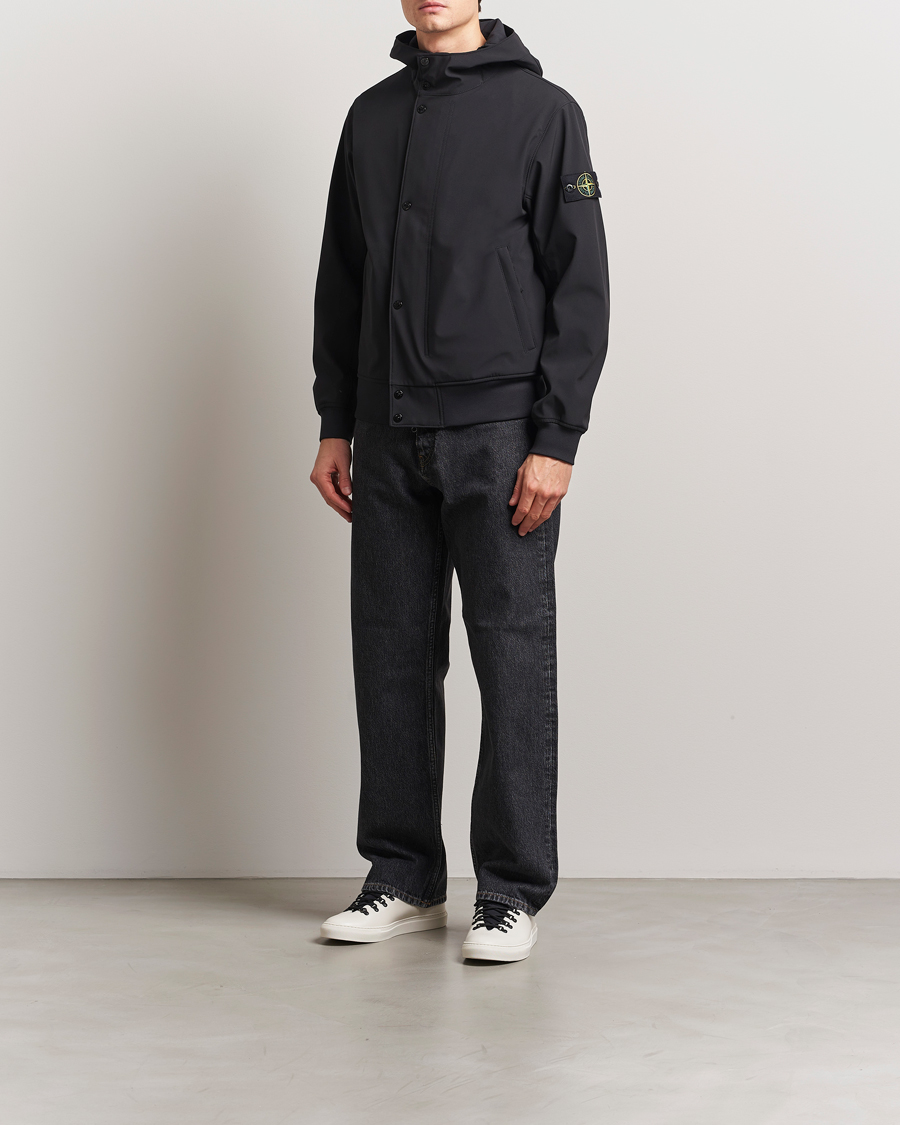 Men | Coats & Jackets | Stone Island | Soft Shell Hooded Jacket Black