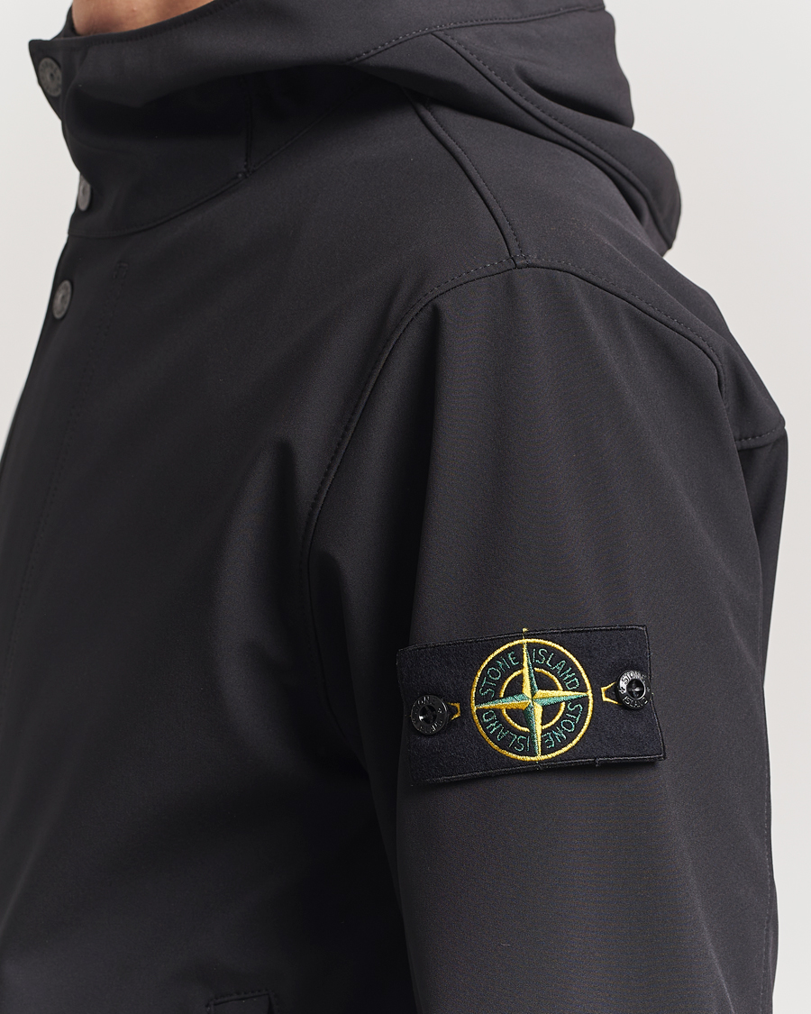 Men | Coats & Jackets | Stone Island | Soft Shell Hooded Jacket Black