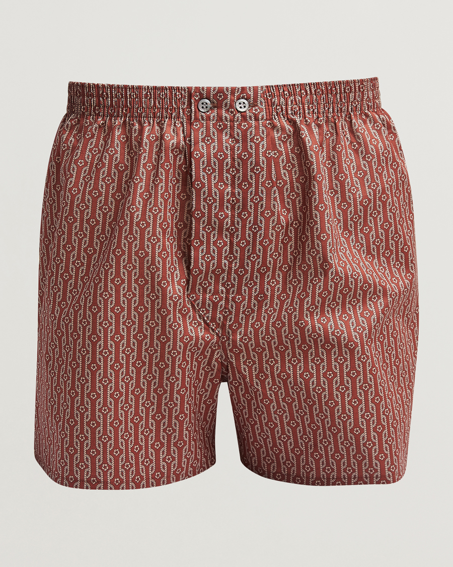Men | Underwear & Socks | Derek Rose | Classic Fit Woven Cotton Boxer Shorts Red