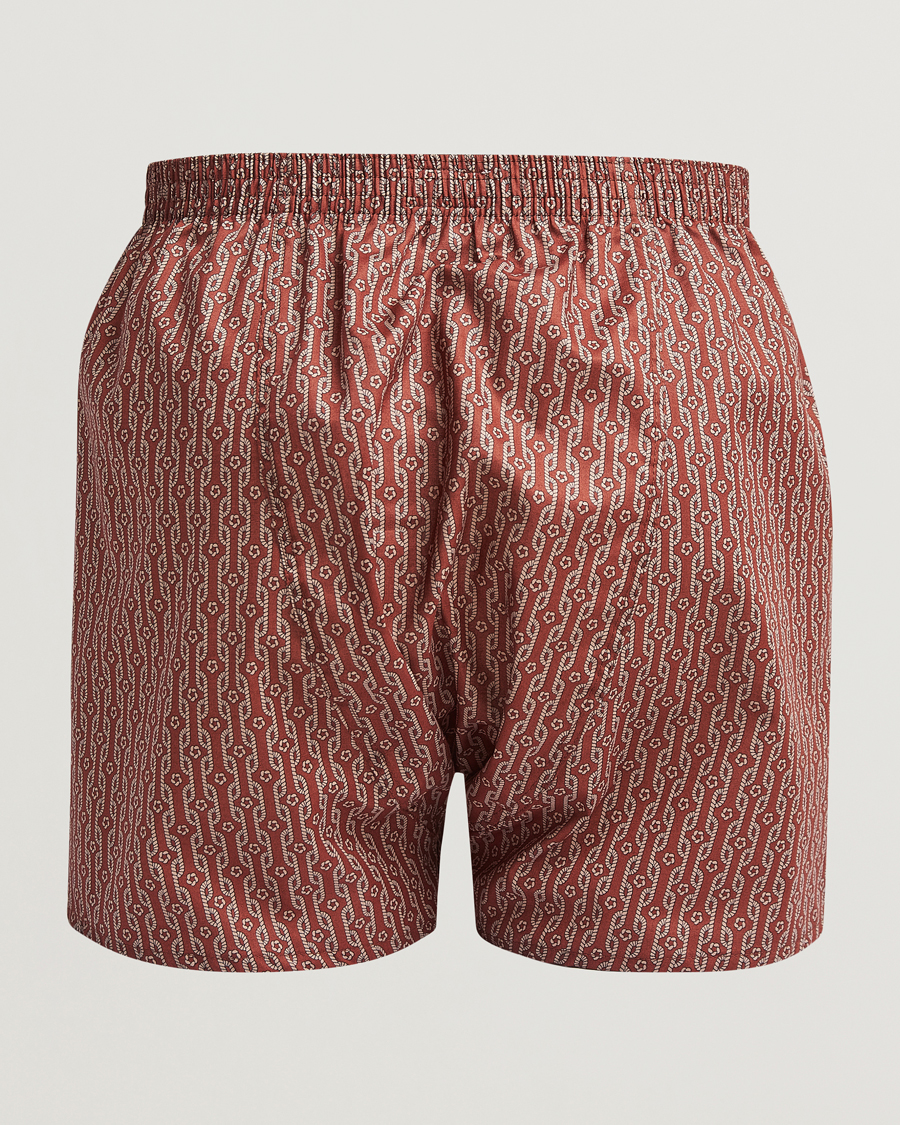 Men | Underwear & Socks | Derek Rose | Classic Fit Woven Cotton Boxer Shorts Red
