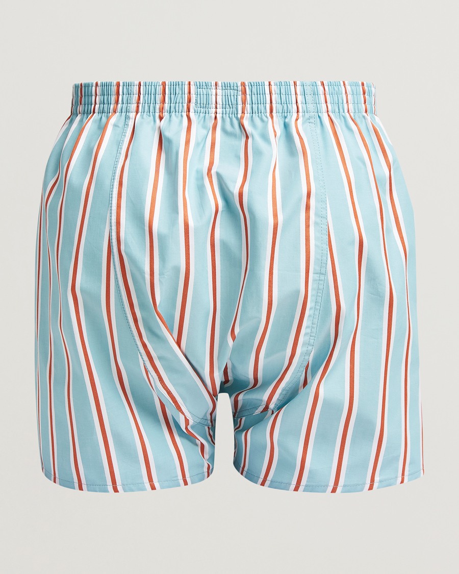 Men | Underwear & Socks | Derek Rose | Classic Fit Woven Cotton Boxer Shorts Turquoise