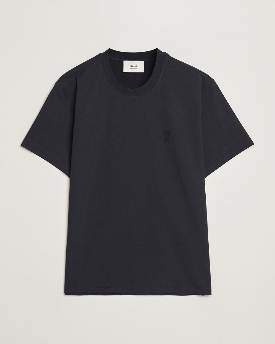 Men | T-Shirts | AMI | Tonal Heart Logo T-Shirt Black