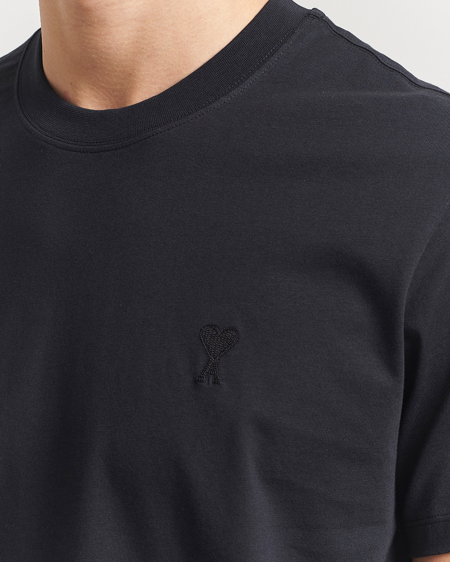 Men | T-Shirts | AMI | Tonal Heart Logo T-Shirt Black