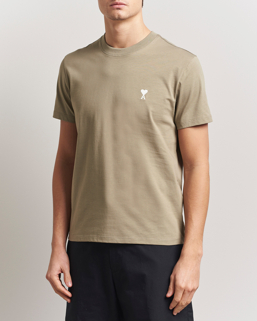 Men | T-Shirts | AMI | Off White Heart Logo T-Shirt Beige