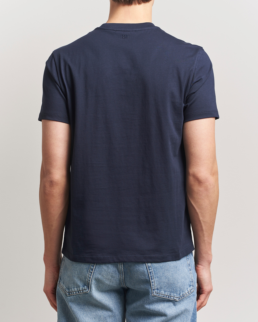 Men | T-Shirts | AMI | Off White Heart Logo T-Shirt Night Blue