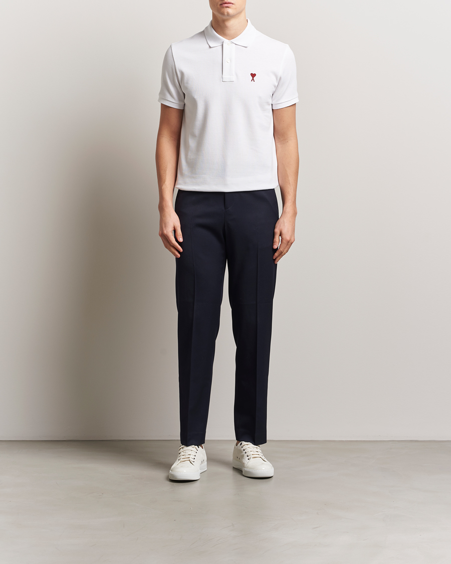 Men | Polo Shirts | AMI | Heart Logo Polo White