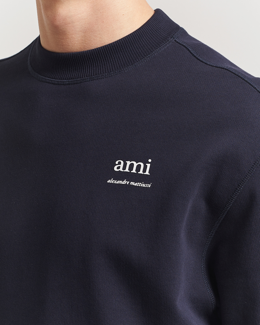 Men | Sweaters & Knitwear | AMI | Logo Sweatshirt Navy Blue