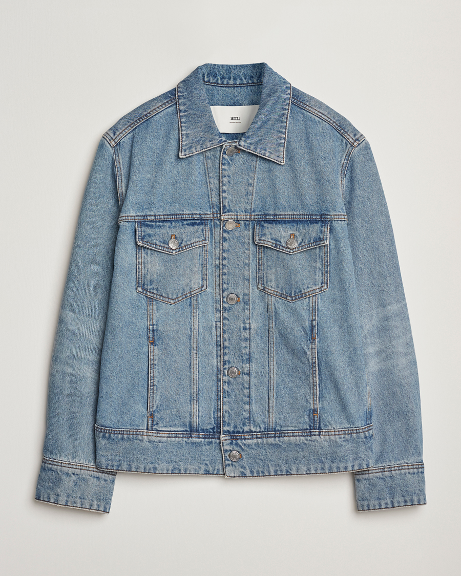 Men | Coats & Jackets | AMI | Paris Trucker Jacket Used Blue