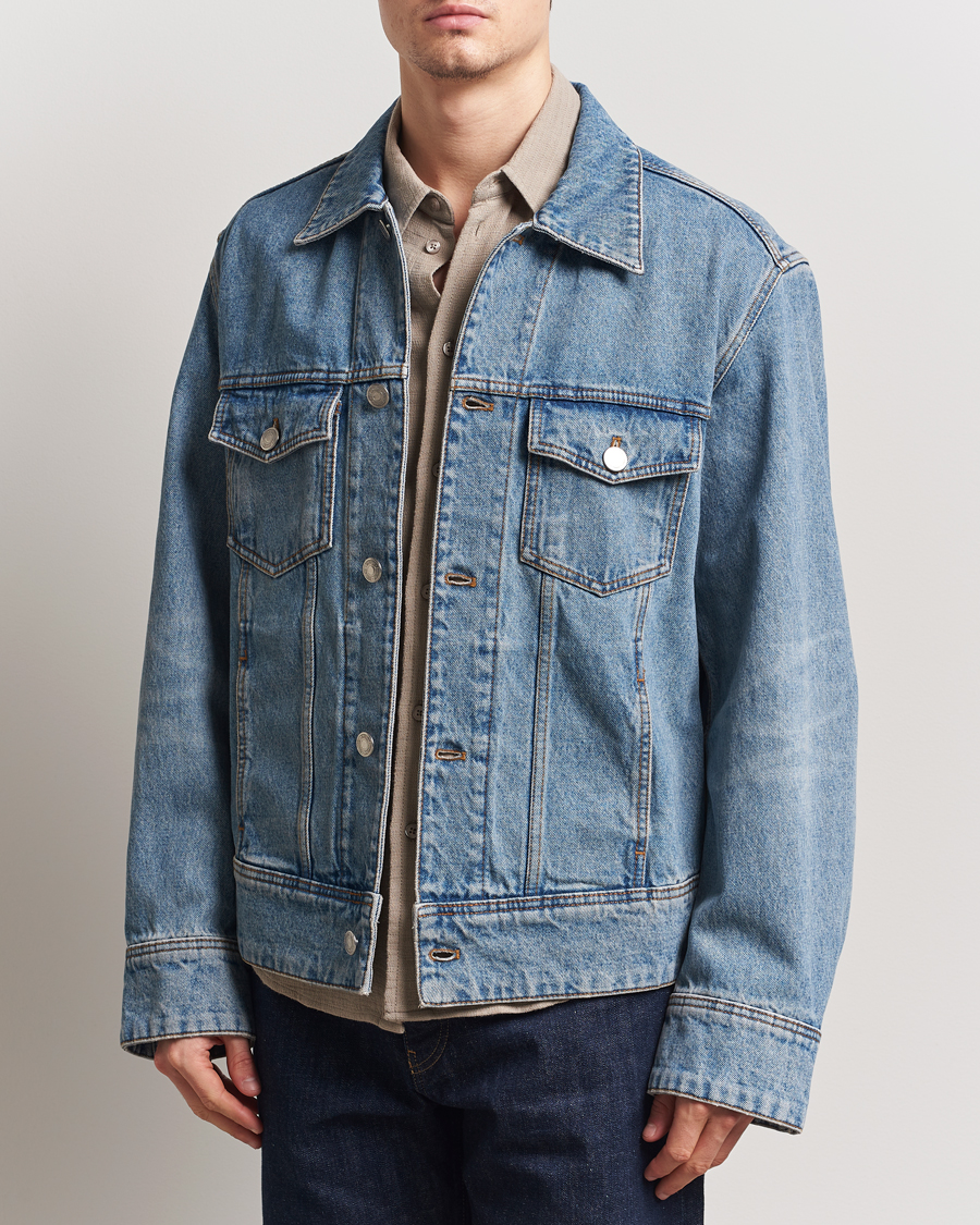 Men | Coats & Jackets | AMI | Paris Trucker Jacket Used Blue